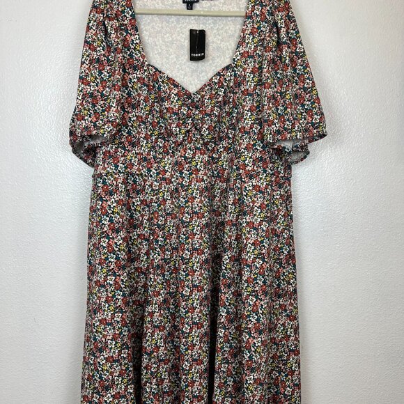 Torrid Womens Skater Dress Multicolor Texture Floral Print  Size 5XL - Picture 6 of 10